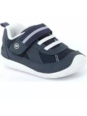 Size 3 Wide Baby Stride Rite Blue and White Kids Sneakers